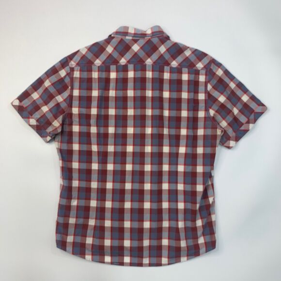 7 Diamonds Shirt Mens XXL 2XL Red Cotton Plaid Short Sleeve Snap Button Western - Picture 8 of 10